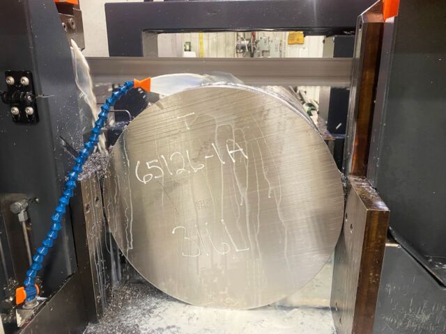 Fresh cut 18" diameter #316L #roundbar off the #bandsaw.

Learn more about all the forms we offer this #stainlesssteel alloy in below,
https://www.rolledalloys.com/products/stainless-steel/316-316l/

#RolledAlloys #RichburgRA
