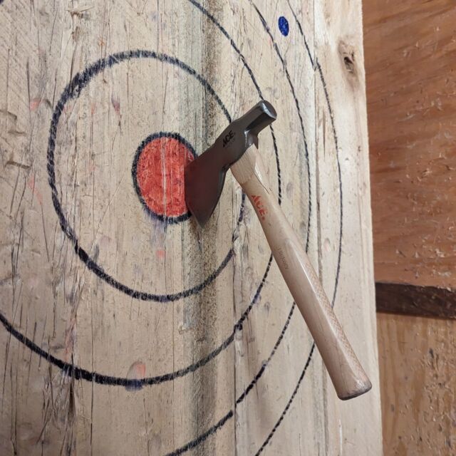 Swipe left to see some action shots from the #RolledAlloys intern #axethrowing event! 🪓