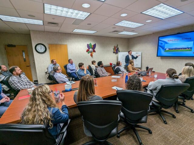 Today in #TemperanceRA we have #RichburgRA General Manager JC Fain giving a Facility Roadshow Presentation on our South Carolina location.

Learn more about our Richburg facility below,
https://www.rolledalloys.com/locations/richburg-specialty-metal-supplier/

#RolledAlloys #SpecialtyMetalSupplier #SteelSupplier #StainlessBar