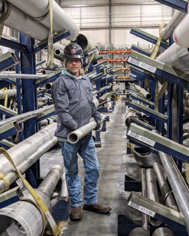 Today in #TulsaRA we have Travis processing some #stainless #pipe.

Learn more about our Tulsa facility here,
https://www.rolledalloys.com/locations/tulsa-specialty-metal-supplier/

#RolledAlloys #specialtymetalsupplier