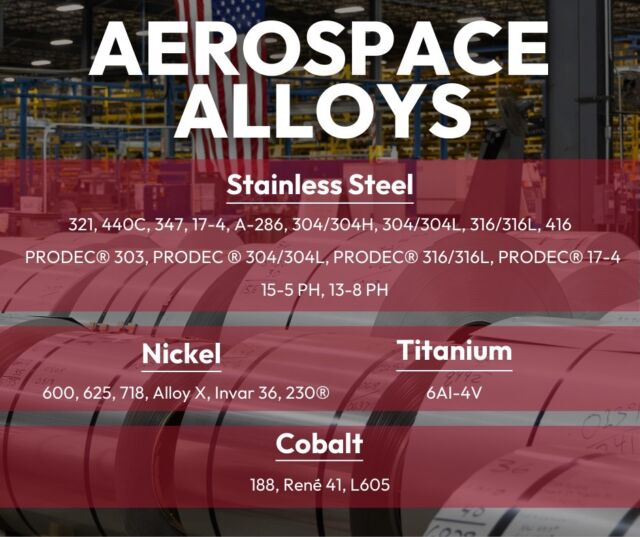 We are a global supplier of #specialtyalloys for #commercialaviation and #spaceexploration. Our comprehensive inventory includes a diverse mix of #nickel #alloys, #cobalt alloys, #titanium, and #stainlesssteels.

Learn more at: https://www.rolledalloys.com/markets/aerospace/

#RolledAlloys #SpecialtyMetalSupplier