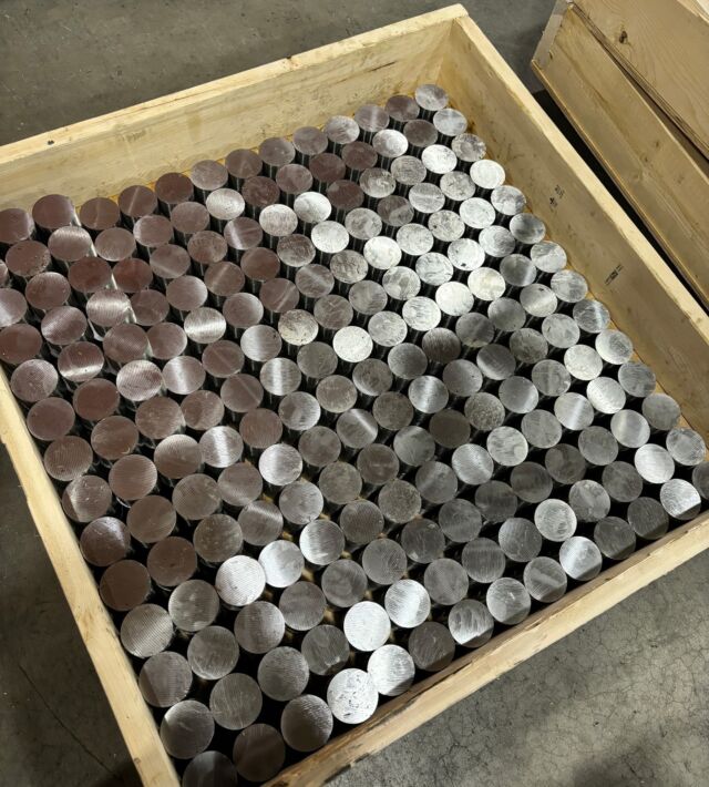 Fresh off the #coldsaw! 2,000 pieces of 3" diameter #303 #stainlesssteel #roundbar cut to 2.04" length.

Find out all the 303 forms we carry below and get an instant quote today, https://www.rolledalloys.com/products/stainless-steel/stainless-303/ 

#RolledAlloys #ChicagoRA #StainlessSteelSupplier