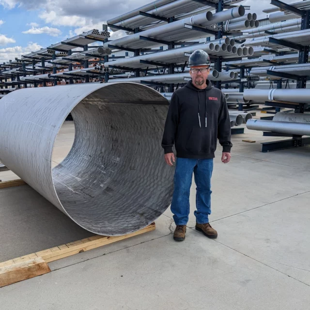 56.5" diameter 304L stainless pipe—shown here with a little help for scale from our Tulsa team.

From sourcing to processing, we support projects of all sizes with the material and expertise to match.

🔗 https://www.rolledalloys.com/products/

#RolledAlloys #SpecialtyMetalSupplier #StainlessSteel #PipeProducts #Manufacturing